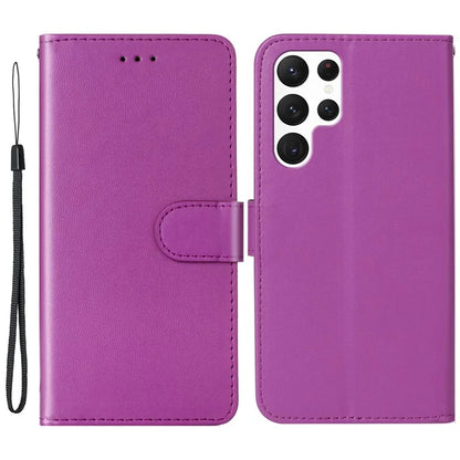 B40 For Samsung Galaxy S24 Ultra Leather Case Solid Color Anti-drop Wallet Phone Cover