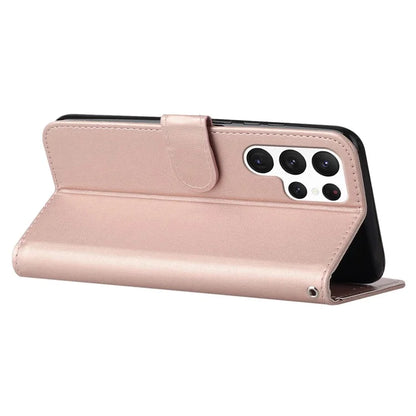 B40 For Samsung Galaxy S24 Ultra Leather Case Solid Color Anti-drop Wallet Phone Cover
