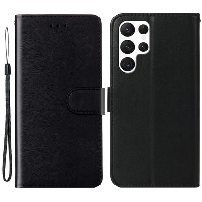 B40 For Samsung Galaxy S24 Ultra Leather Case Solid Color Anti-drop Wallet Phone Cover