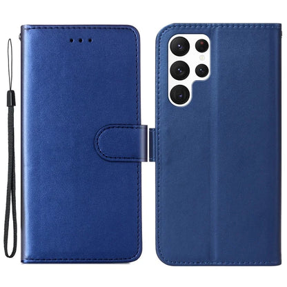 B40 For Samsung Galaxy S24 Ultra Leather Case Solid Color Anti-drop Wallet Phone Cover