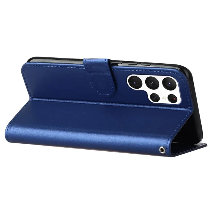 B40 For Samsung Galaxy S24 Ultra Leather Case Solid Color Anti-drop Wallet Phone Cover