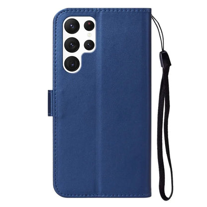 B40 For Samsung Galaxy S24 Ultra Leather Case Solid Color Anti-drop Wallet Phone Cover