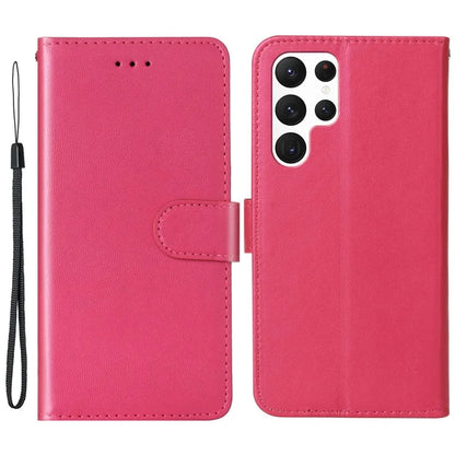 B40 For Samsung Galaxy S24 Ultra Leather Case Solid Color Anti-drop Wallet Phone Cover