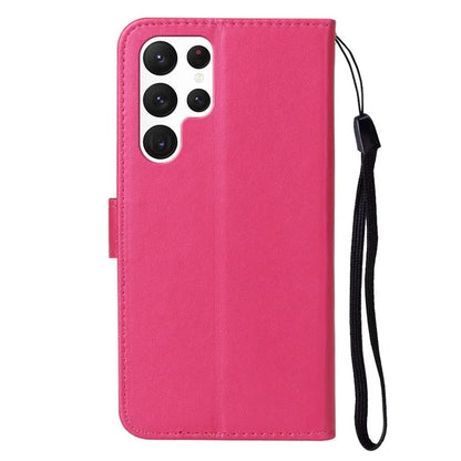 B40 For Samsung Galaxy S24 Ultra Leather Case Solid Color Anti-drop Wallet Phone Cover
