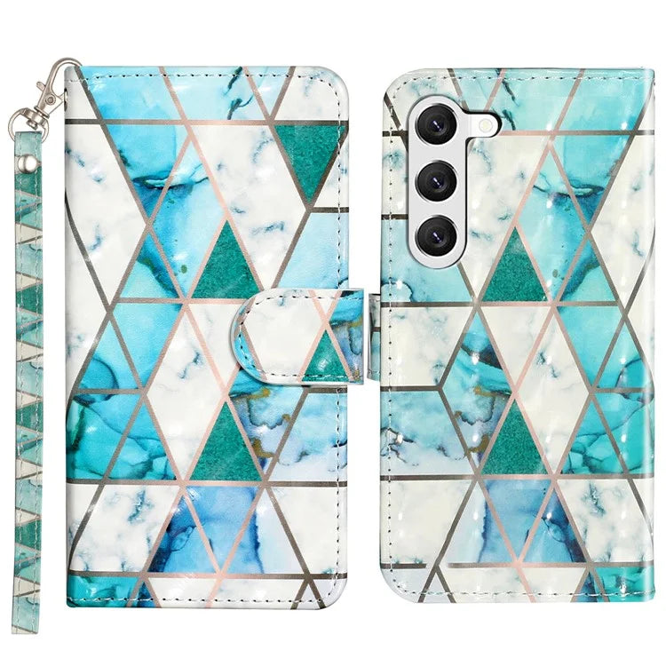 For Samsung Galaxy S24+ Case 3D Pattern Printing Anti-drop Wallet Leather Phone Cover