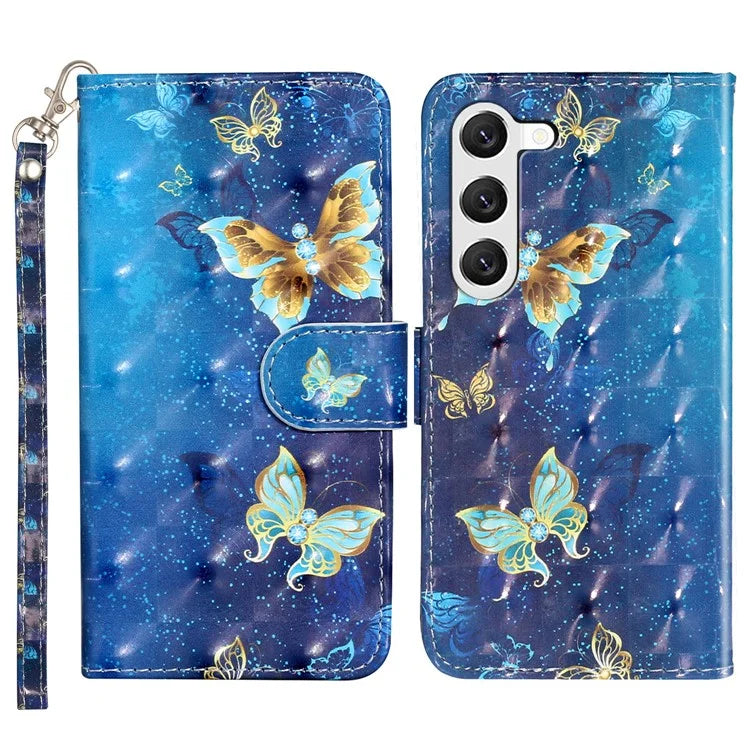 For Samsung Galaxy S24+ Case 3D Pattern Printing Anti-drop Wallet Leather Phone Cover