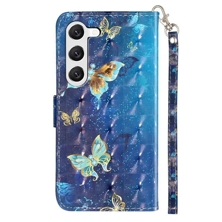 For Samsung Galaxy S24+ Case 3D Pattern Printing Anti-drop Wallet Leather Phone Cover