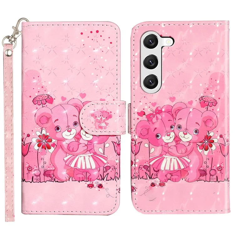 For Samsung Galaxy S24+ Case 3D Pattern Printing Anti-drop Wallet Leather Phone Cover