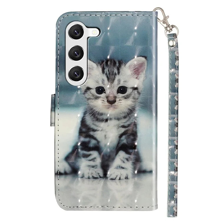 For Samsung Galaxy S24+ Case 3D Pattern Printing Anti-drop Wallet Leather Phone Cover