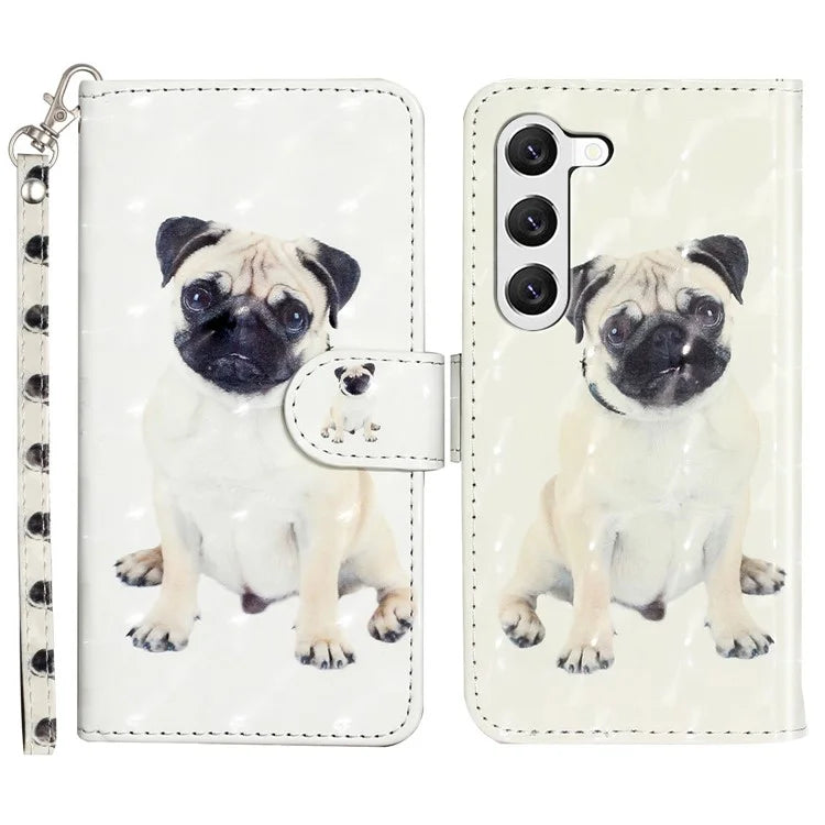 For Samsung Galaxy S24+ Case 3D Pattern Printing Anti-drop Wallet Leather Phone Cover