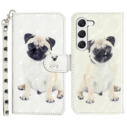 For Samsung Galaxy S24+ Case 3D Pattern Printing Anti-drop Wallet Leather Phone Cover