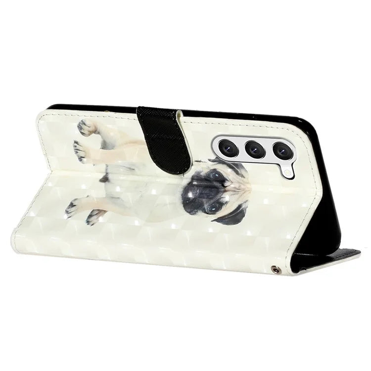 For Samsung Galaxy S24+ Case 3D Pattern Printing Anti-drop Wallet Leather Phone Cover