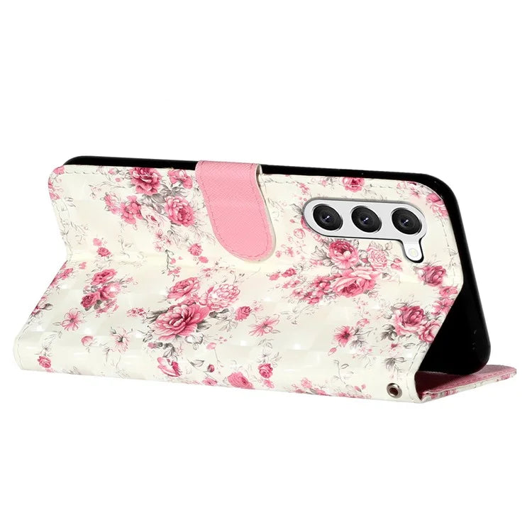 For Samsung Galaxy S24+ Case 3D Pattern Printing Anti-drop Wallet Leather Phone Cover