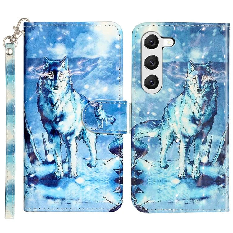 For Samsung Galaxy S24+ Case 3D Pattern Printing Anti-drop Wallet Leather Phone Cover