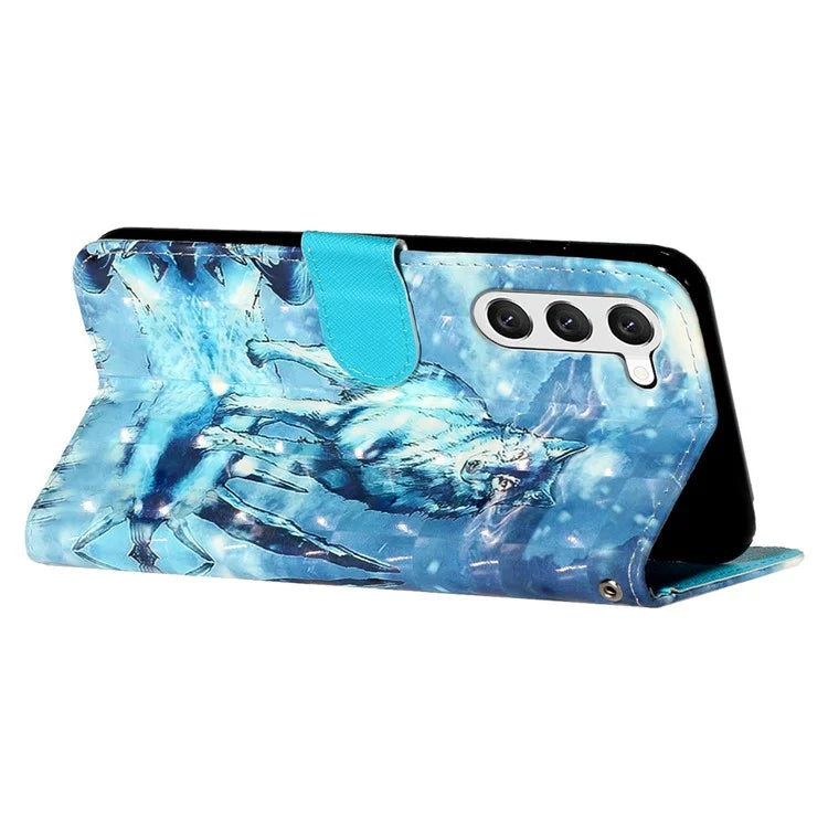 For Samsung Galaxy S24+ Case 3D Pattern Printing Anti-drop Wallet Leather Phone Cover