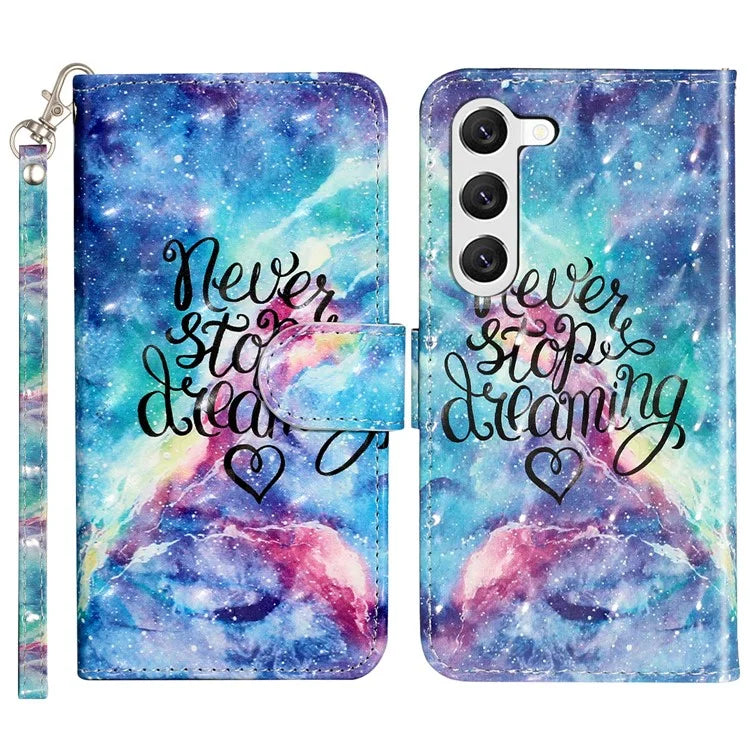 For Samsung Galaxy S24+ Case 3D Pattern Printing Anti-drop Wallet Leather Phone Cover