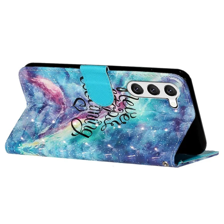 For Samsung Galaxy S24+ Case 3D Pattern Printing Anti-drop Wallet Leather Phone Cover