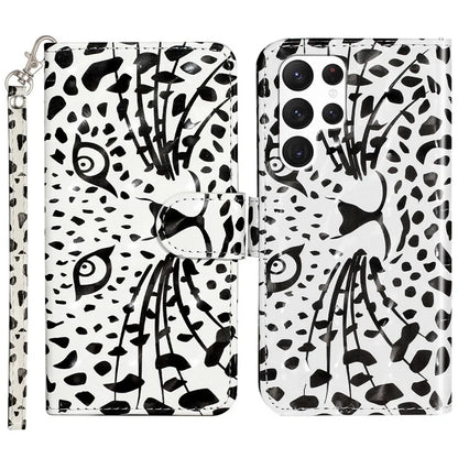 For Samsung Galaxy S24 Ultra Leather Cover Flip Stand 3D Pattern Printed Phone Case