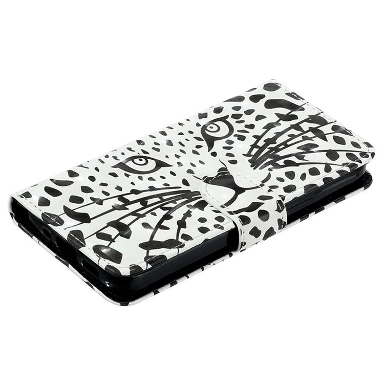 For Samsung Galaxy S24 Ultra Leather Cover Flip Stand 3D Pattern Printed Phone Case