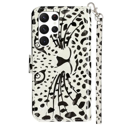 For Samsung Galaxy S24 Ultra Leather Cover Flip Stand 3D Pattern Printed Phone Case