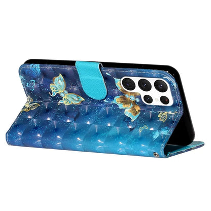 For Samsung Galaxy S24 Ultra Leather Cover Flip Stand 3D Pattern Printed Phone Case