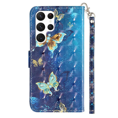 For Samsung Galaxy S24 Ultra Leather Cover Flip Stand 3D Pattern Printed Phone Case