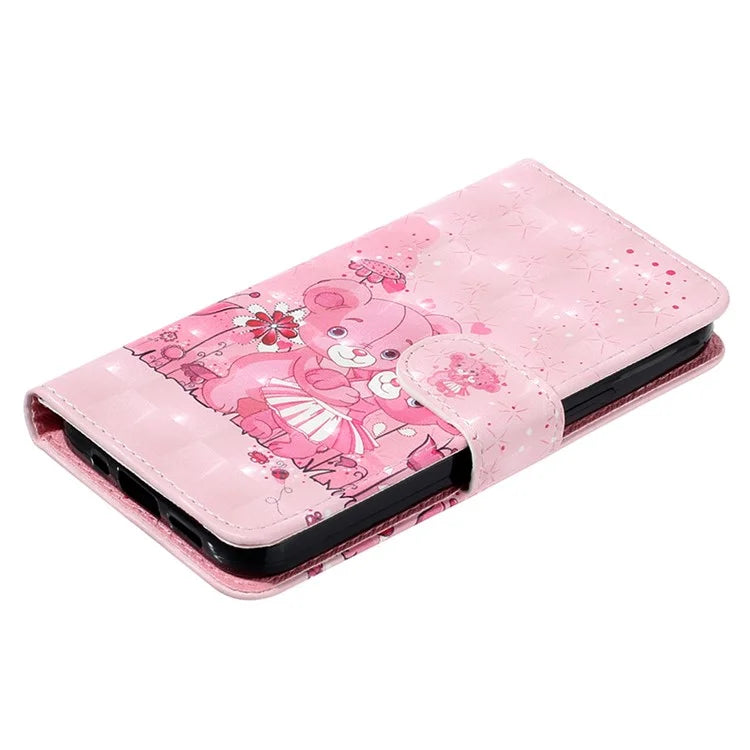 For Samsung Galaxy S24 Ultra Leather Cover Flip Stand 3D Pattern Printed Phone Case