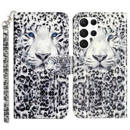 For Samsung Galaxy S24 Ultra Leather Cover Flip Stand 3D Pattern Printed Phone Case