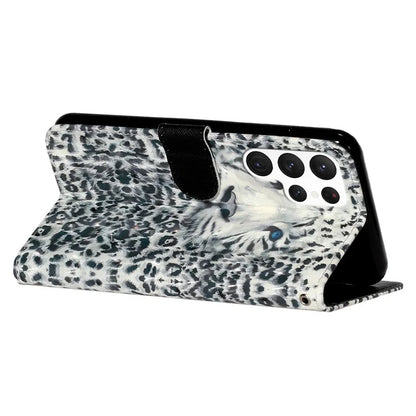 For Samsung Galaxy S24 Ultra Leather Cover Flip Stand 3D Pattern Printed Phone Case