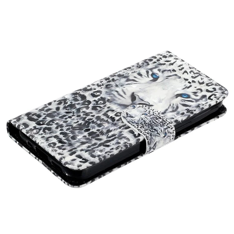 For Samsung Galaxy S24 Ultra Leather Cover Flip Stand 3D Pattern Printed Phone Case
