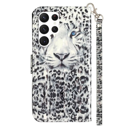 For Samsung Galaxy S24 Ultra Leather Cover Flip Stand 3D Pattern Printed Phone Case