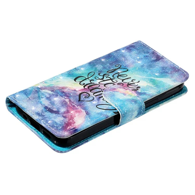 For Samsung Galaxy S24 Ultra Leather Cover Flip Stand 3D Pattern Printed Phone Case