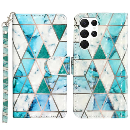 For Samsung Galaxy S24 Ultra Leather Cover Flip Stand 3D Pattern Printed Phone Case