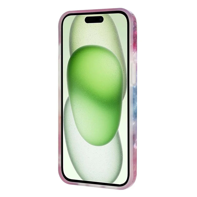 For iPhone 15 Cover Shell Texture IMD Pattern Soft TPU Phone Case