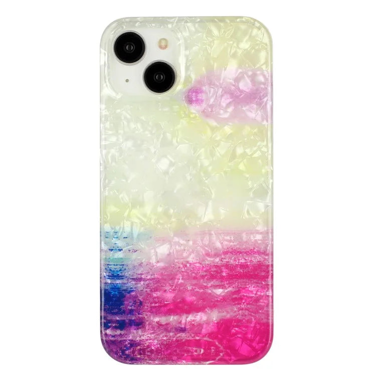 For iPhone 15 Cover Shell Texture IMD Pattern Soft TPU Phone Case