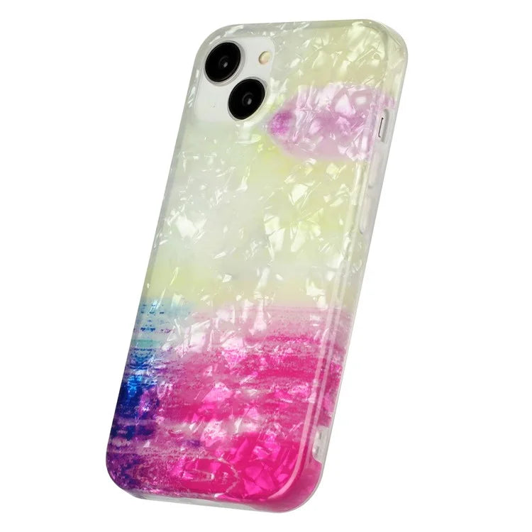 For iPhone 15 Cover Shell Texture IMD Pattern Soft TPU Phone Case