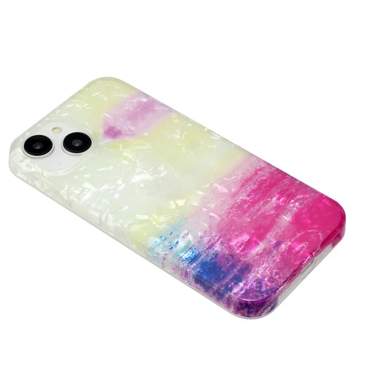 For iPhone 15 Cover Shell Texture IMD Pattern Soft TPU Phone Case