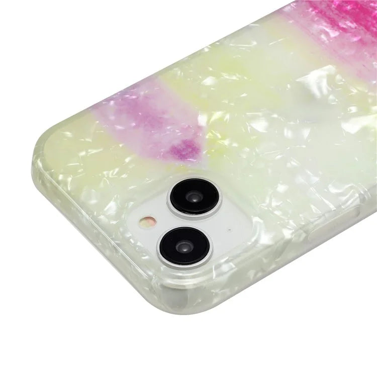 For iPhone 15 Cover Shell Texture IMD Pattern Soft TPU Phone Case