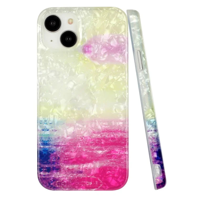For iPhone 15 Cover Shell Texture IMD Pattern Soft TPU Phone Case