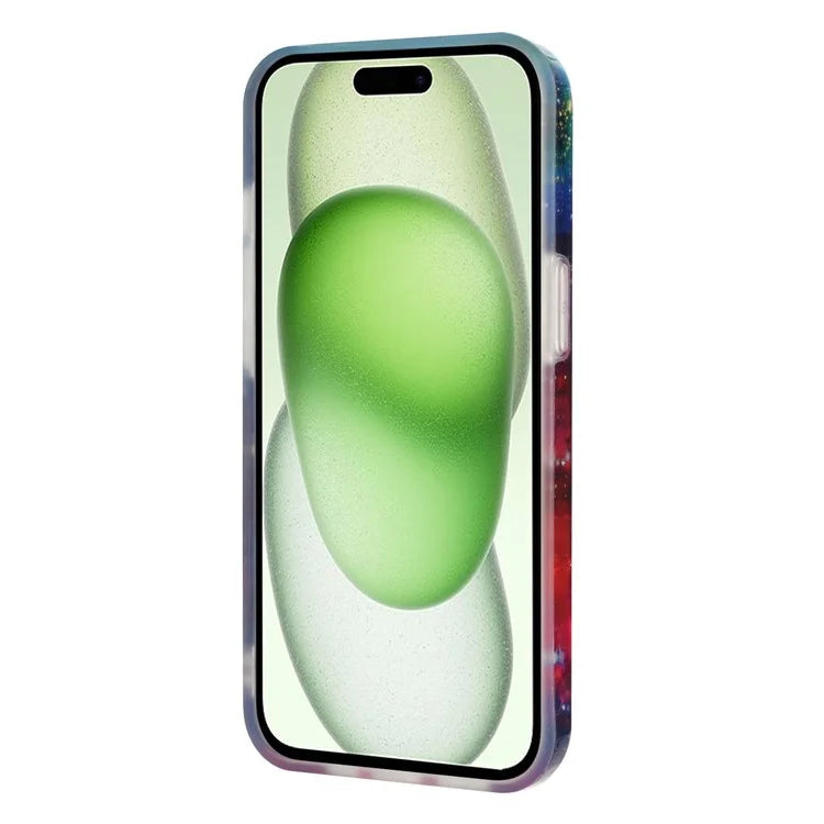 For iPhone 15 Cover Shell Texture IMD Pattern Soft TPU Phone Case