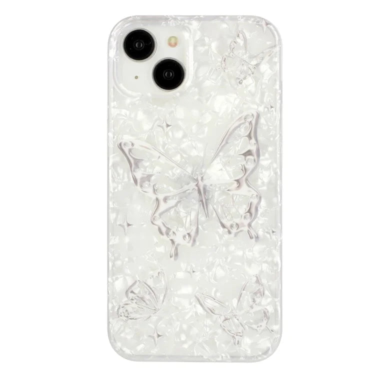 For iPhone 15 Cover Shell Texture IMD Pattern Soft TPU Phone Case