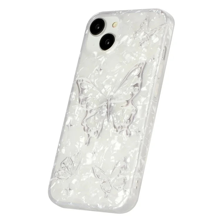 For iPhone 15 Cover Shell Texture IMD Pattern Soft TPU Phone Case