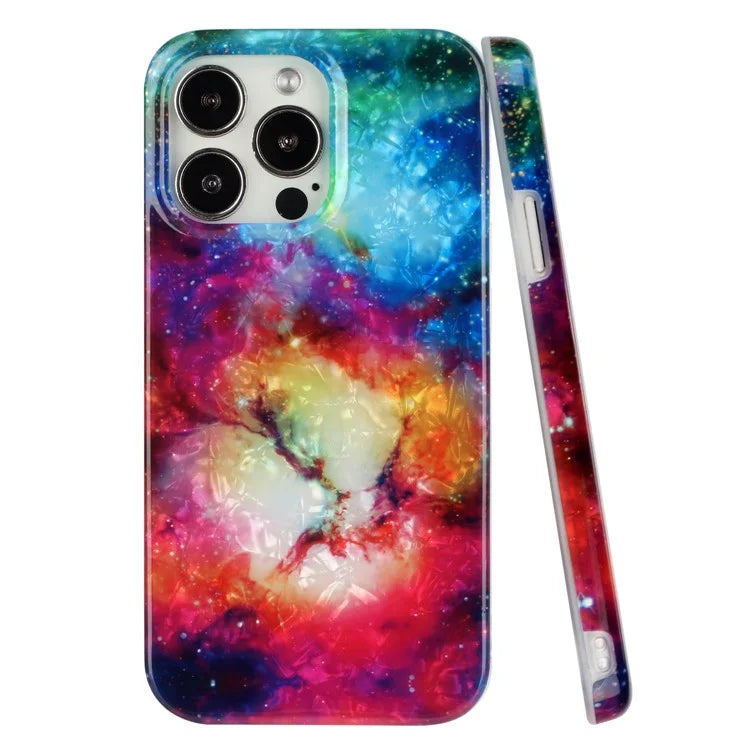 For iPhone 14 Pro Case IMD Pattern Shell Texture TPU Phone Back Cover