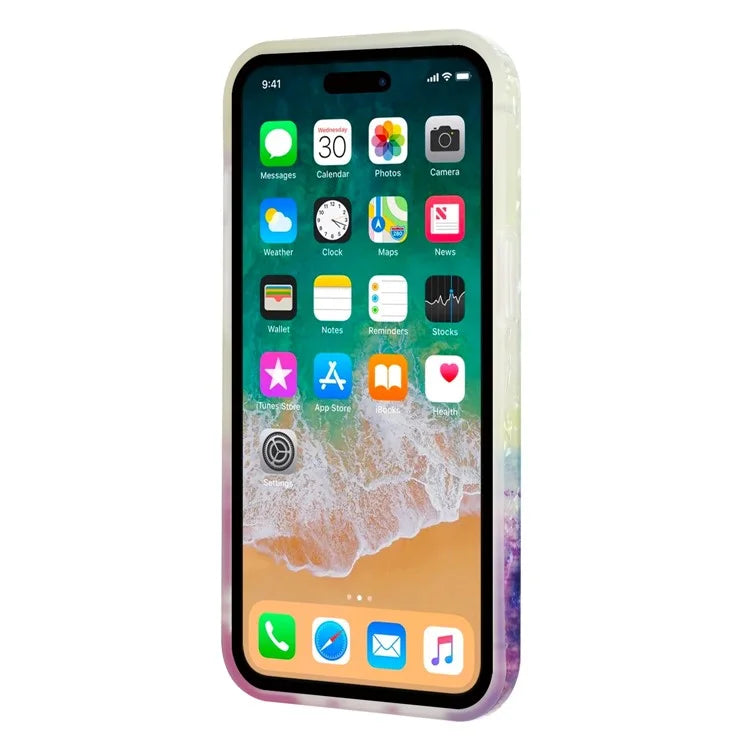 For iPhone 14 Pro Max Case IMD Pattern Drop Protection TPU Phone Cover
