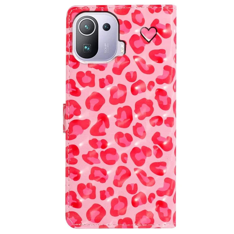 For Xiaomi Mi 11 Pro Case PU Leather Pattern Print Phone Cover with Wallet Stand