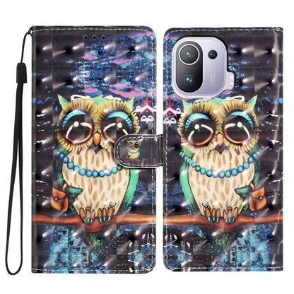 For Xiaomi Mi 11 Pro Case PU Leather Pattern Print Phone Cover with Wallet Stand