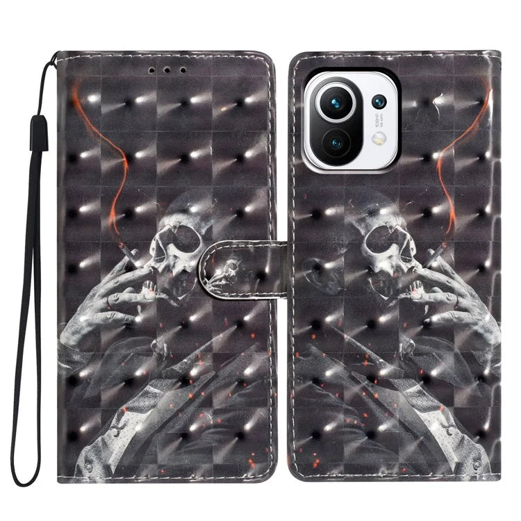 For Xiaomi 11 Lite 5G NE / Mi 11 Lite 5G / 4G Case Pattern Print PU Leather Phone Wallet Cover