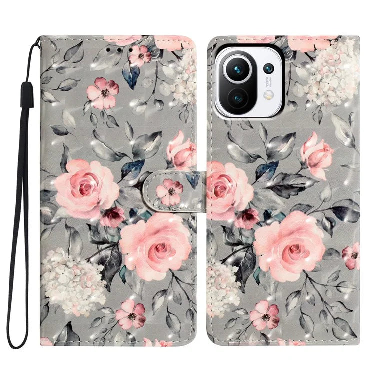 For Xiaomi 11 Lite 5G NE / Mi 11 Lite 5G / 4G Case Pattern Print PU Leather Phone Wallet Cover