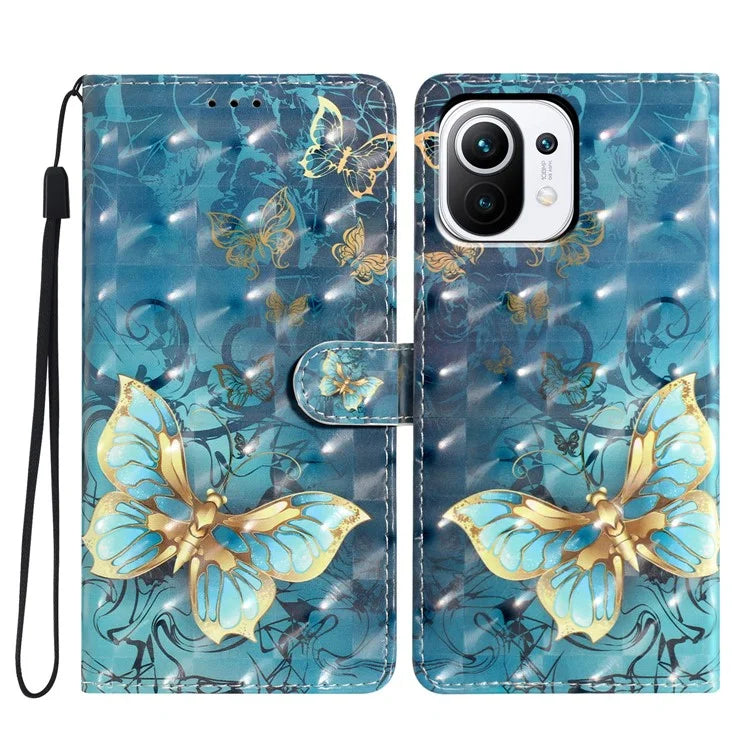 For Xiaomi 11 Lite 5G NE / Mi 11 Lite 5G / 4G Case Pattern Print PU Leather Phone Wallet Cover
