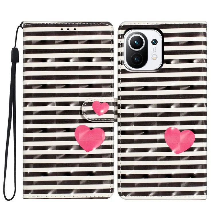 For Xiaomi 11 Lite 5G NE / Mi 11 Lite 5G / 4G Case Pattern Print PU Leather Phone Wallet Cover